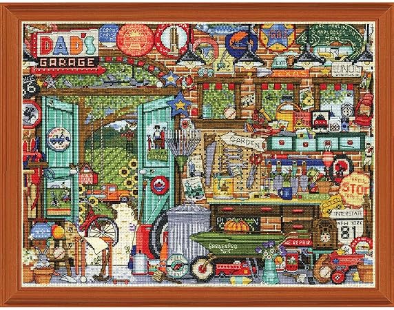 Design Works Crafts Dad's Garage Counted Cross Stitch Kit