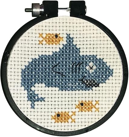 Design Works Crafts Shark Counted Cross Stitch Kit with Hoop