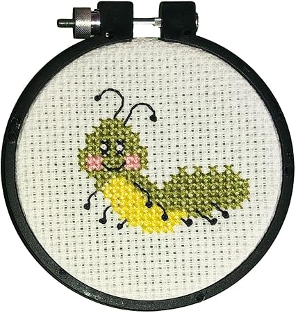 Design Works Crafts Worm Counted Cross Stitch Kit with Hoop