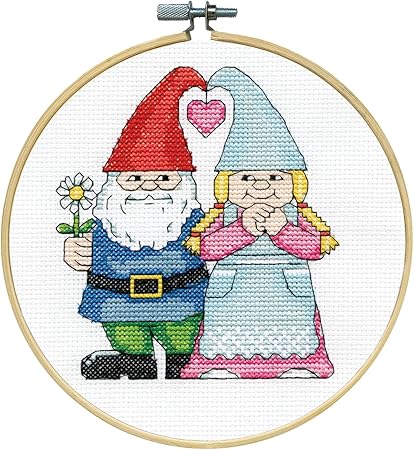 Design Works Crafts Inc. Gnomes Counted Cross Stitch Kit with Hoop, Multi