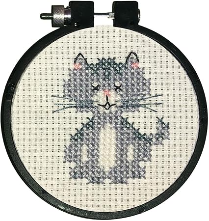 Design Works Crafts Cat Counted Cross Stitch Kit with Hoop