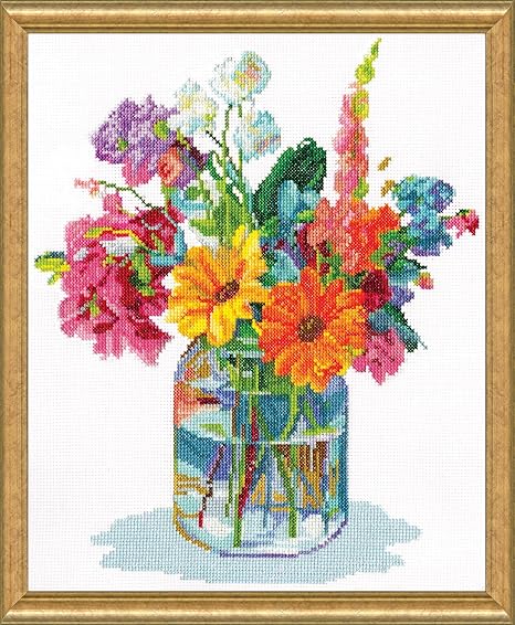 Design Works Crafts Inc. Cottage Bouquet Counted Cross Stitch Kit, Multi