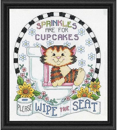 Design Works Crafts Inc. Wipe The Seat Cat Counted Cross Stitch Kit, Multi