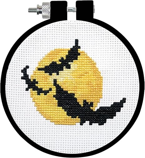 Bats Counted Cross Stitch Kit with Hoop