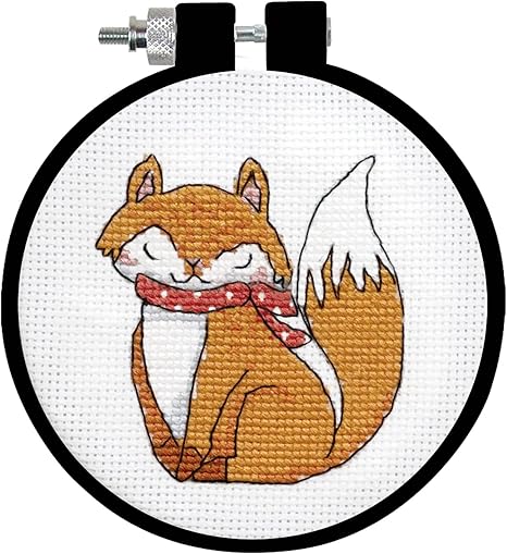 Design Works Crafts Inc. Fox Counted Cross Stitch Kit with Hoop