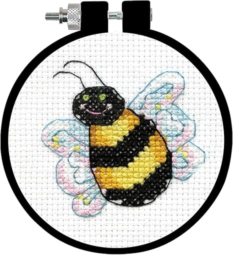 Bumblebee Counted Cross Stitch Kit with Hoop