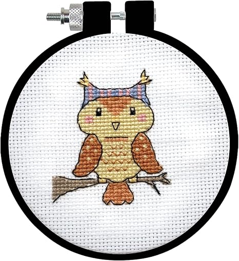 Owl Counted Cross Stitch Kit with Hoop