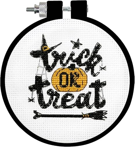 Trick or Treat Counted Cross Stitch Kit with Hoop