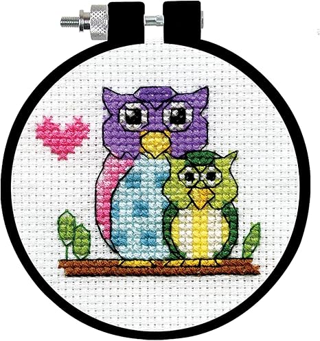 Owls Counted Cross Stitch Kit with Hoop