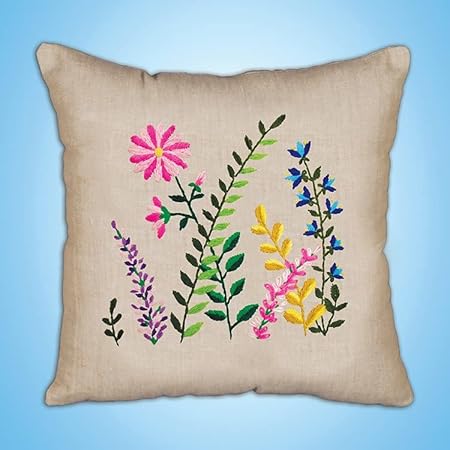 Design Works Crafts Inc. Wildflowers Crewel Pillow Kit, Multi