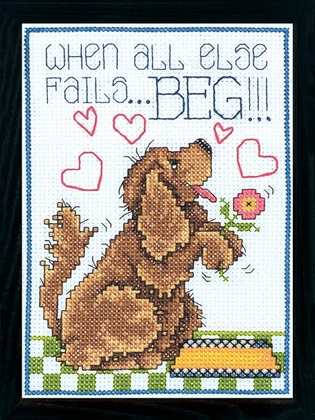 Design Works Crafts Begging Dog Counted Cross Stitch Kit