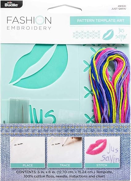 Bucilla Fashion Embroidery Pattern Template Art Kit, 5