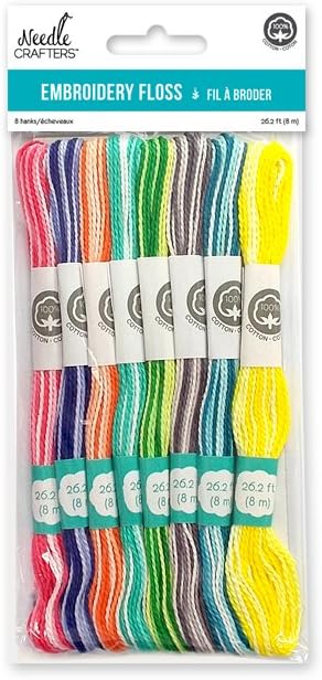 Needlecrafters NC162J Cotton Embroidery Floss, 8m, Brights