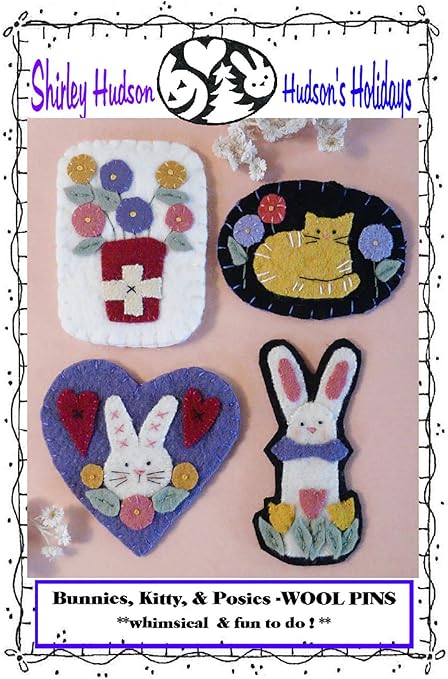 Hudson's Holiday Designs Bunny, Kitty & Poise Wool Pins