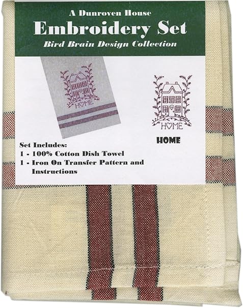 Dunroven House Home Bird Brain Design Collection Embroidery Set, 20 by 28