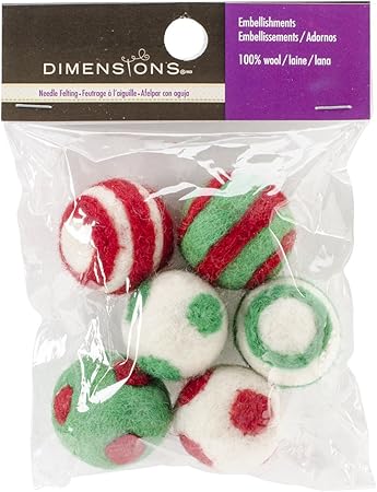 Dimensions Feltworks Holiday Balls, Set of 6