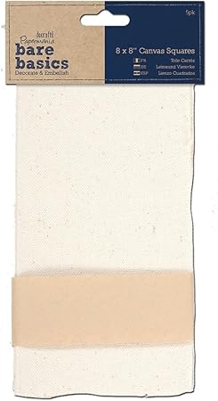 docrafts Papermania Bare Basics Canvas Squares, 8 by 8-Inch, 5-Pack