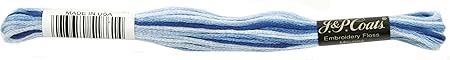 Coats Crochet Red Heart 6-Strand Embroidery Floss, Shaded Blues, 24-Pack