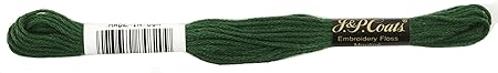 Red Heart 6-Strand Embroidery Floss, Very Dark Pistachio Green, 24-Pack