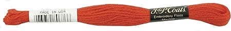 Coats Crochet Red Heart 6-Strand Embroidery Floss, Bright Orange Red, 24-Pack