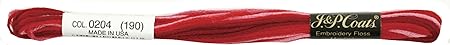 Red Heart 6-Strand Embroidery Floss, Shaded Bright Reds, 24-Pack