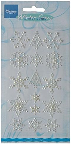 Marianne Design Pearls, Snowflakes and Trees, Off White