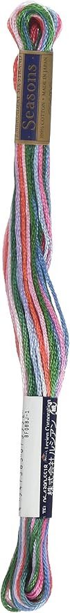 Lecien Japan SE80-8080 Cosmo Seasons Variegated Embroidery Floss, Rose/Green/Blue