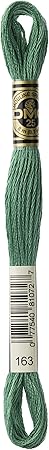 DMC 6-Strand Embroidery Cotton Floss, Medium Celadon Green,Pack of 12