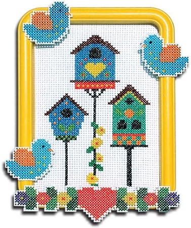 Bird Houses with Birds Counted Cross-Stitch Kit