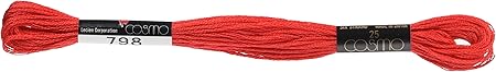 Lecien Japan 2512-798 Cosmo Cotton Embroidery Floss, 8m, Skein Red