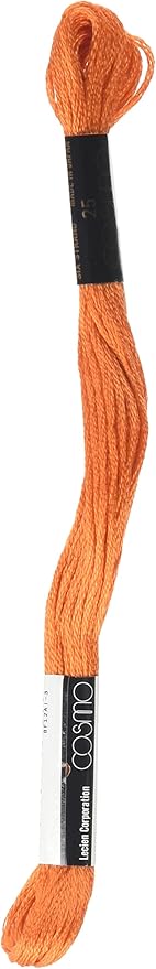 Lecien Japan 2512-404 Cosmo Cotton Embroidery Floss, 8m, Skein Orange