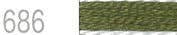 Lecien Japan 2512-686 Cosmo Cotton Embroidery Floss, 8m, Skein Green