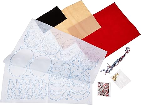 Tobin Santa Faces Silverware Pockets Felt Applique Kit, 4 by 6-Inch, Set of 6