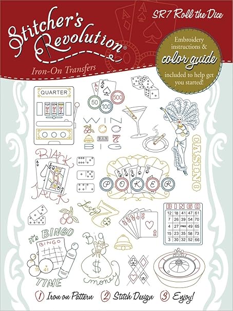 Aunt Martha's Stitcher's Revolution Iron-On Transfers: Roll The Dice