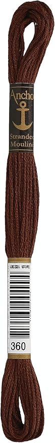 Anchor Maia Anchor Six Strand Embroidery Floss 8.75 Yards-Coffee Dark 12 per Box