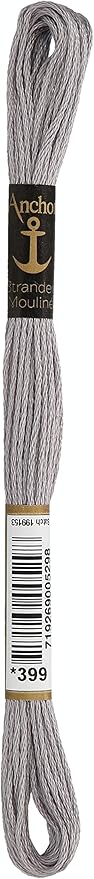 Anchor Six Strand Embroidery Floss 8.75 Yards-Grey Medium Light 12 per Box