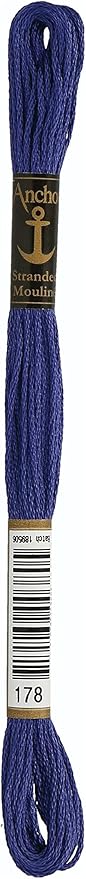 Anchor Six Strand Embroidery Floss 8.75 Yards-Ocean Blue Dark 12 per Box