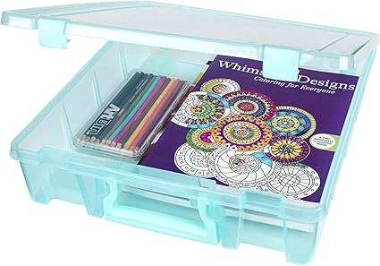 ArtBin 6955AA Super Satchel 1-Compartment Box, Art & Craft Organizer, 1-Pack, Translucent Aqua