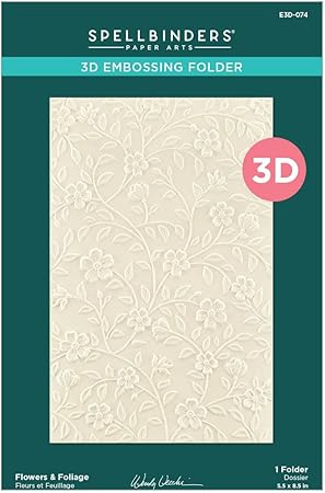 Spellbinders Flowers & Foliage Embossing Folder, Clear