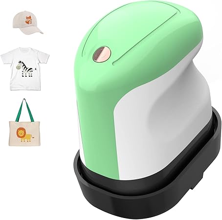 Mini Heat Press, Small Iron for Crafts, Heat Press Machine for T Shirts, Small Iron for Crafts, Shoes, Hats, and Small Vinyl Projects (Green)