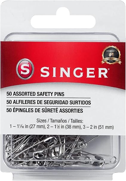 SINGER Safety Pins, 50 Count, Size 1-3 Pkg