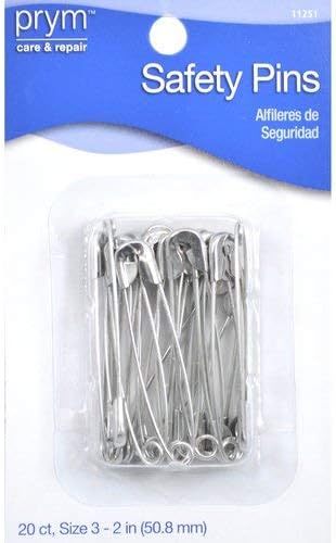 Prym Large 20 PC Safety Pins, L, Zinc Count