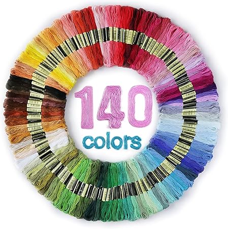 LOVIMAG Premium Rainbow Color Embroidery Floss 140 Skeins Per Pack with Cotton for Cross Stitch Threads, Bracelet Yarn, Craft Floss, Aroic Embroidery Floss Set