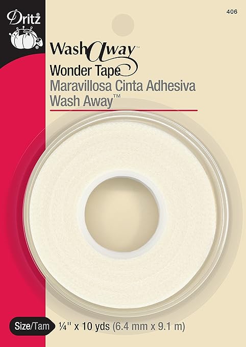 Dritz Wash Away Wonder Tape, 1/4-Inch by 10-Yards, White