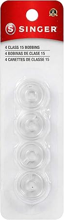 Singer Bobbins Class 15 Transparent, 4-Count