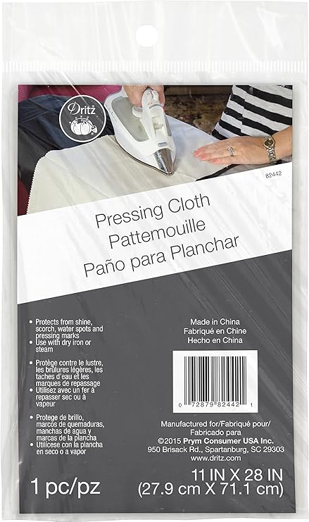 Dritz Clothing Care 82442 Pressing Cloth, 11-Inch x 28-Foot , White, 11