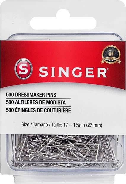 Singer 00349 Dressmaker Pins, Size 17, 500-Count