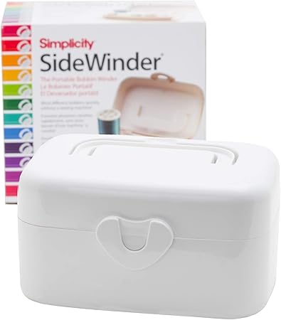 Simplicity 388175A Sidewinder Portable Automatic Bobbin Winder Machine, 120 Voltage, White