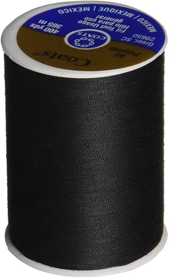 COATS Dual Duty All-Purpose Thread, 400 Yards/1 Spool of Yarn, Black