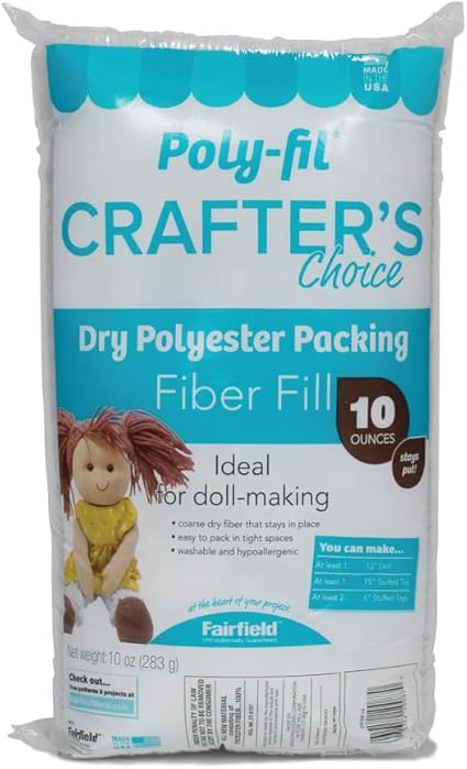 Fairfield Poly-Fil Crafter’s Choice Packaging Fiber, 10 Ounce (Pack of 1), Blue